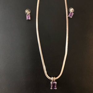 Amethyst necklace and earrings